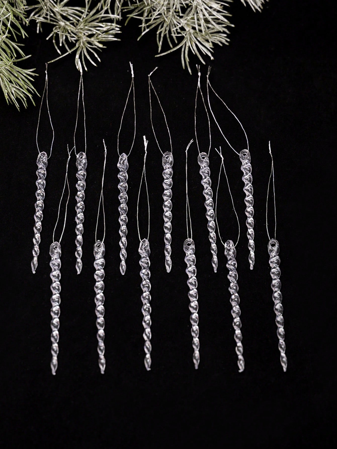 

12piece of Christmas creative transparent pendant simulation ice bar pendant Christmas acrylic ice cream pendant Christmas tr M