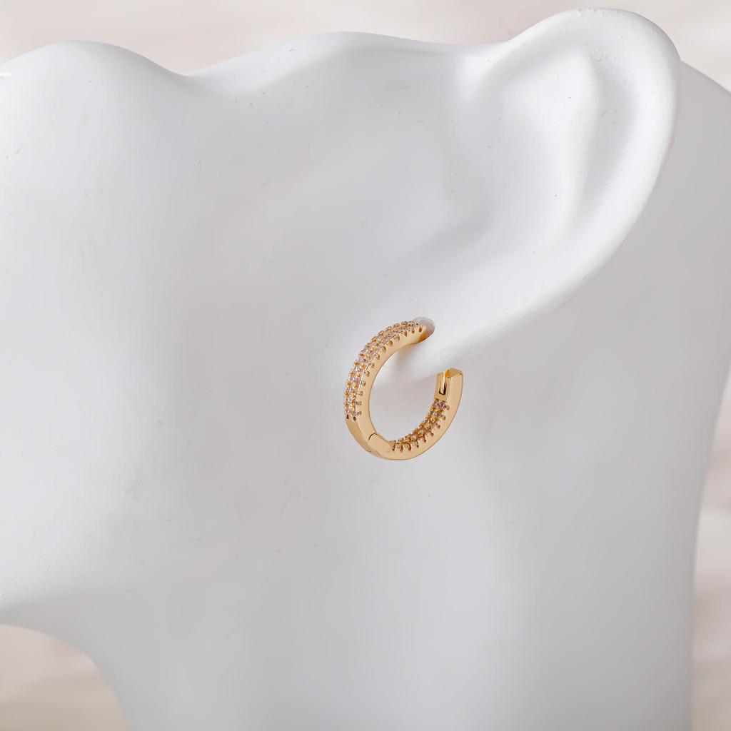 European & American High-End Luxury Zircon Full Diamond Ear Studs for Women