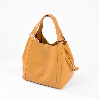 Bolsa Tote de Balde Bolsa de Mão Mostarda [Franzido Completo]