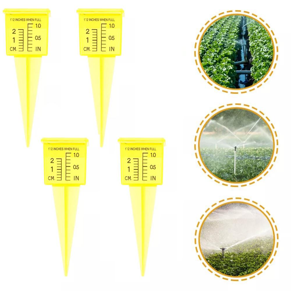 

4pcs Plastic Outdoor Rain Gauge for Yard Garden Lawn Deco