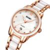 Women's Watch Ceramic white Simple Ladies Waterproof Brand Business Stainless Steel Rose Gold