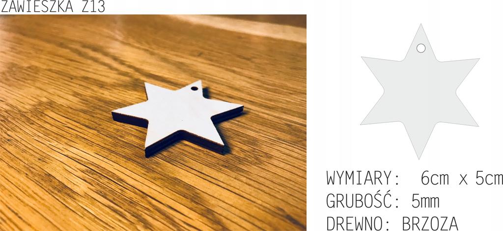 Wooden Christmas tree decorations Z13 3 pcs.