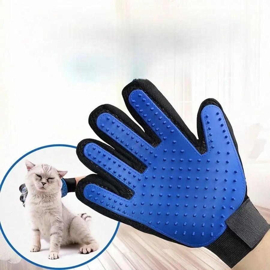 Pet Hair Removal Grooming Glove Double Sided Deshedding Brush for Dogs Cats Anti Static Massage Tool Cleaning Mitt Accessories