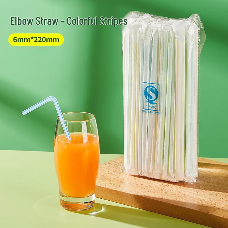 DYMAYKI Flexible Disposable Colored Straws