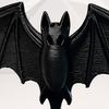 Huaqianguhh 3D Printed Gothic Black Bat Statue, Figurine with Stable Round Base, Halloween Tabletop Decor for Home, Dining Table & Party, Witchy Gift