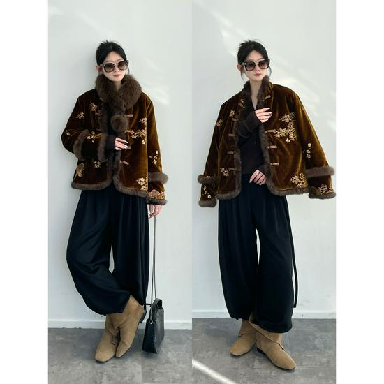 Southern Fish Splendid Prosperity Cotton Coat: