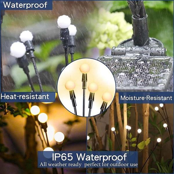 Upgrade 1/2/4 Stück Solar Glühwürmchen Lichter Außen Wasserdicht LED Garten Rasen Lampe Solar Schwingend Sonnenlichtbetrieben Landschaft Hof Terrasse Dekoration