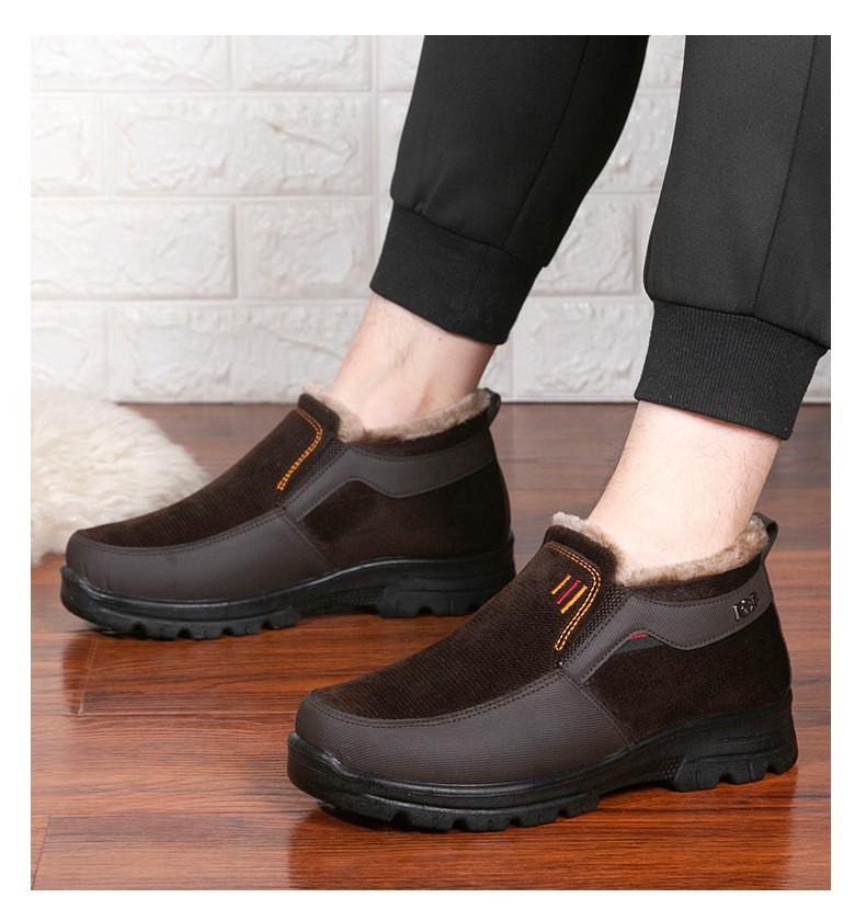 48 Зимние Снежные Ботинки Мужские Повседневные Слипоны Ботильоны Теплый Мех Удобные — фото 4