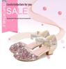 Girls' Pink Rhinestone Princess Sandals - Breathable & Fashionable Korean Style for Medium and Large Children's Summer Performance