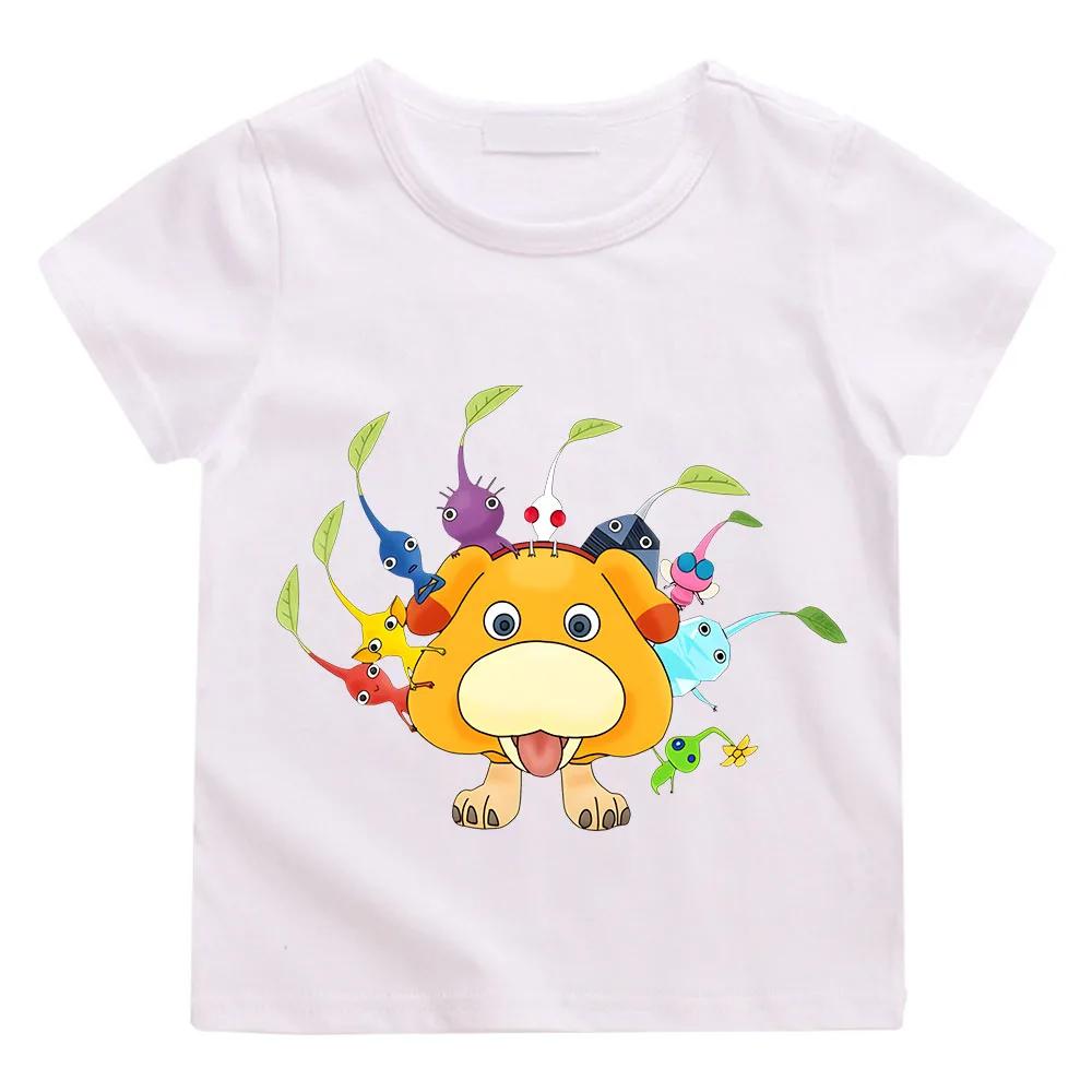 Summer Men's Hot-selling Pikmin Video Game Printed Cartoon Children's Graffiti T-shirt Short-sleeved Clothing