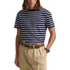 T-shirt da uomo a maniche corte con scollo rotondo a righe e logo Polo Ralph Lauren ricamato Top Blu 710934662-012