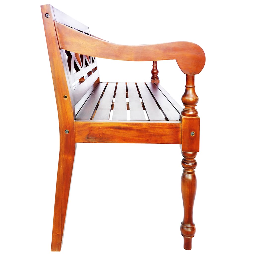 Vidaxl Ławka Batavia, 123 Cm, Lite Drewno Mahoniowe, Ciemnobrązowa