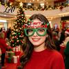 Christmas Decoration Glasses Glasses Glitter Holiday Party Frames Santa Hat Snowman Tree Bear Funny Eyeglasses for Favors
