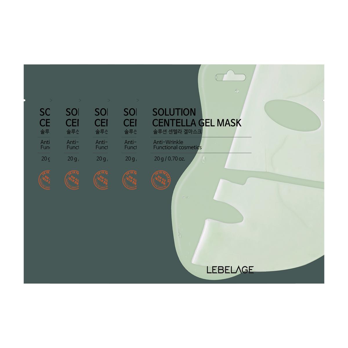 LEBELAGE Solution Centella Gel Mask Soothing Hydration Boost 20g [5 Sheets]