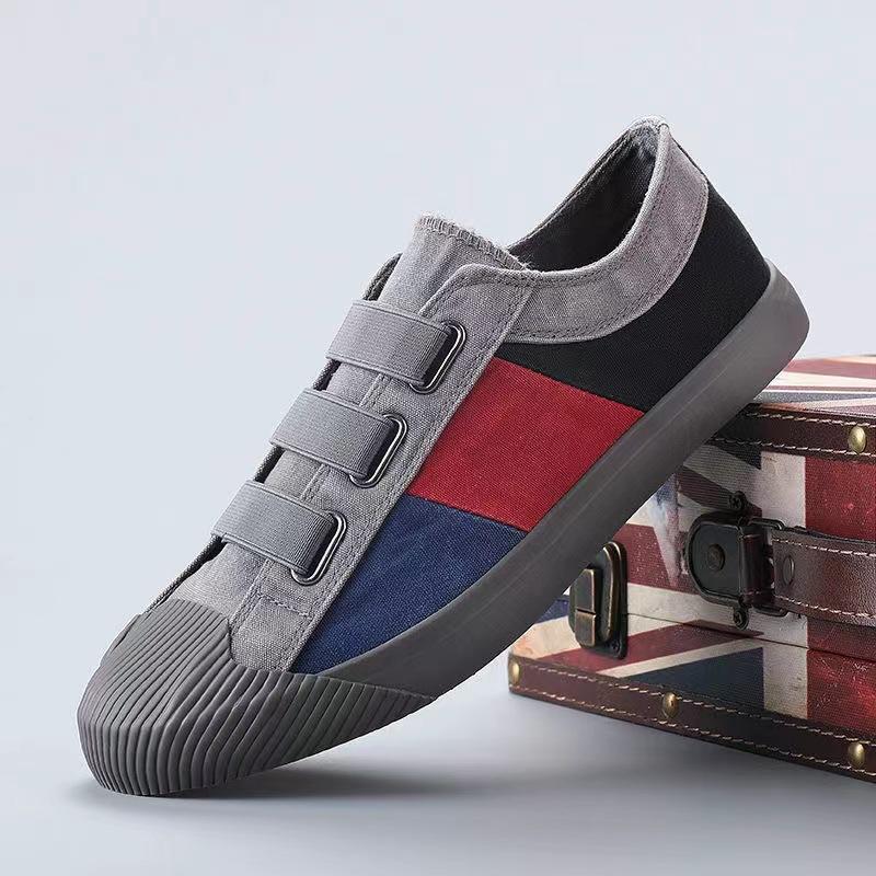 Summer New Men's Shoes One Pedal Elastic Belt Lazy Shoes Korean Fashion Comfortable Flat Shoes.
