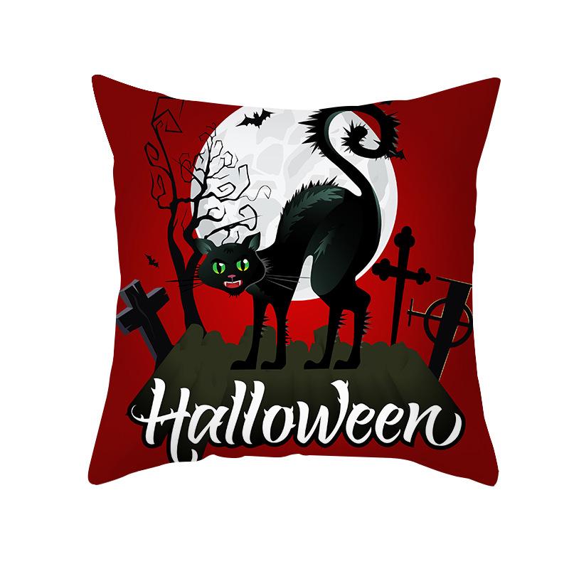 Halloween Spider Pumpkin Castle Print Cushion Cover Home Living Room Sofa Decoration Polyester Pillow Cover 45x45cm