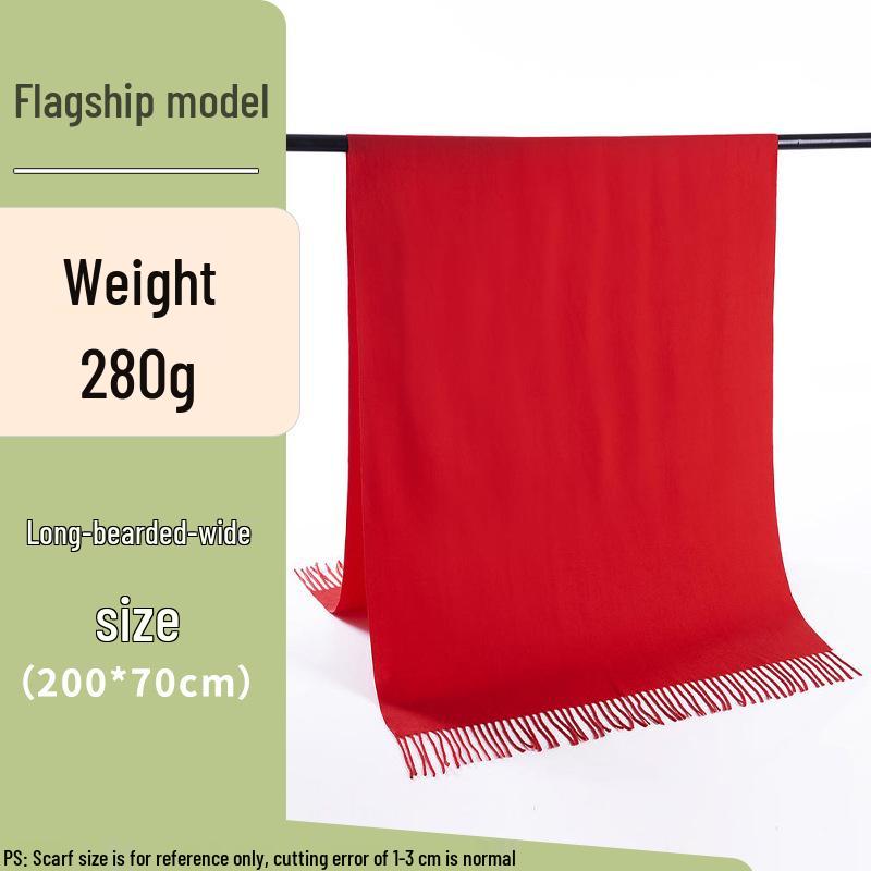 Wysokiej jakości czerwony szalik z nadrukowanym logo na spotkania roczne i wesela