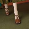 Spring Retro Temperament Square Toe Thick Heel Shallow Mouth Women's Single Shoes