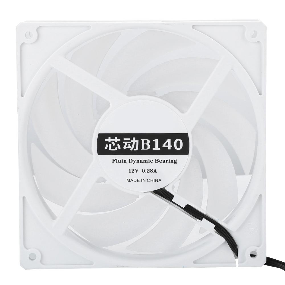 14cm 2000RPM Cooling Fan Low Noise Cooler 4‑Pin PWM Header Interface for ARGB Desktop ComputerWhite