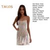 Women Evening Dress Sequin Fluffy Fur Decor Sleeveless Off Shoulder Skinny Sheath Backless Prom Banquet Mini Dress Wedding Bride Dress