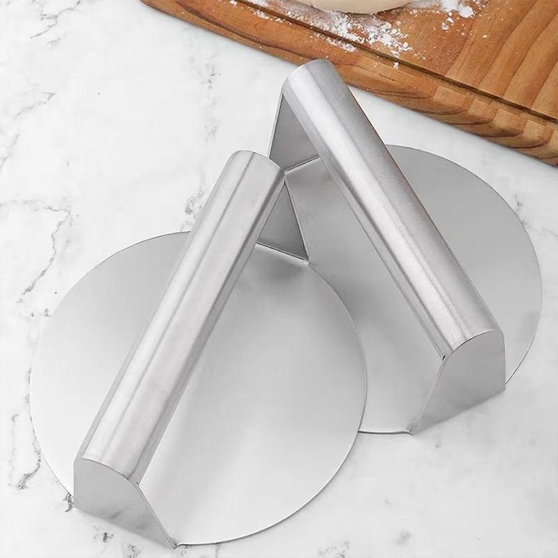 5,5-Zoll Küchen-Edelstahl-Burgerpresse Rund Fleisch-Patty-Smasher BBQ Grillplatten-Zubehör für Hamburger Steak Fleisch