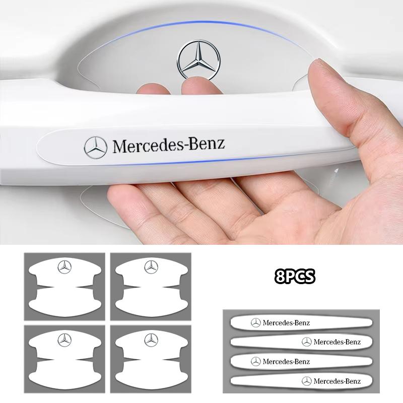 סרט הגנה שקוף מ-PVC לקערת ידית דלת רכב למרצדס בנץ AMG W204 W205 W177 אביזרי שיפוץ אוטומטי W117 W222