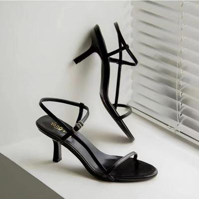 Sandals Women's New Summer Same Style Thin Heel Buckle High Heels Sandals Sexy Open-toe Korean Version