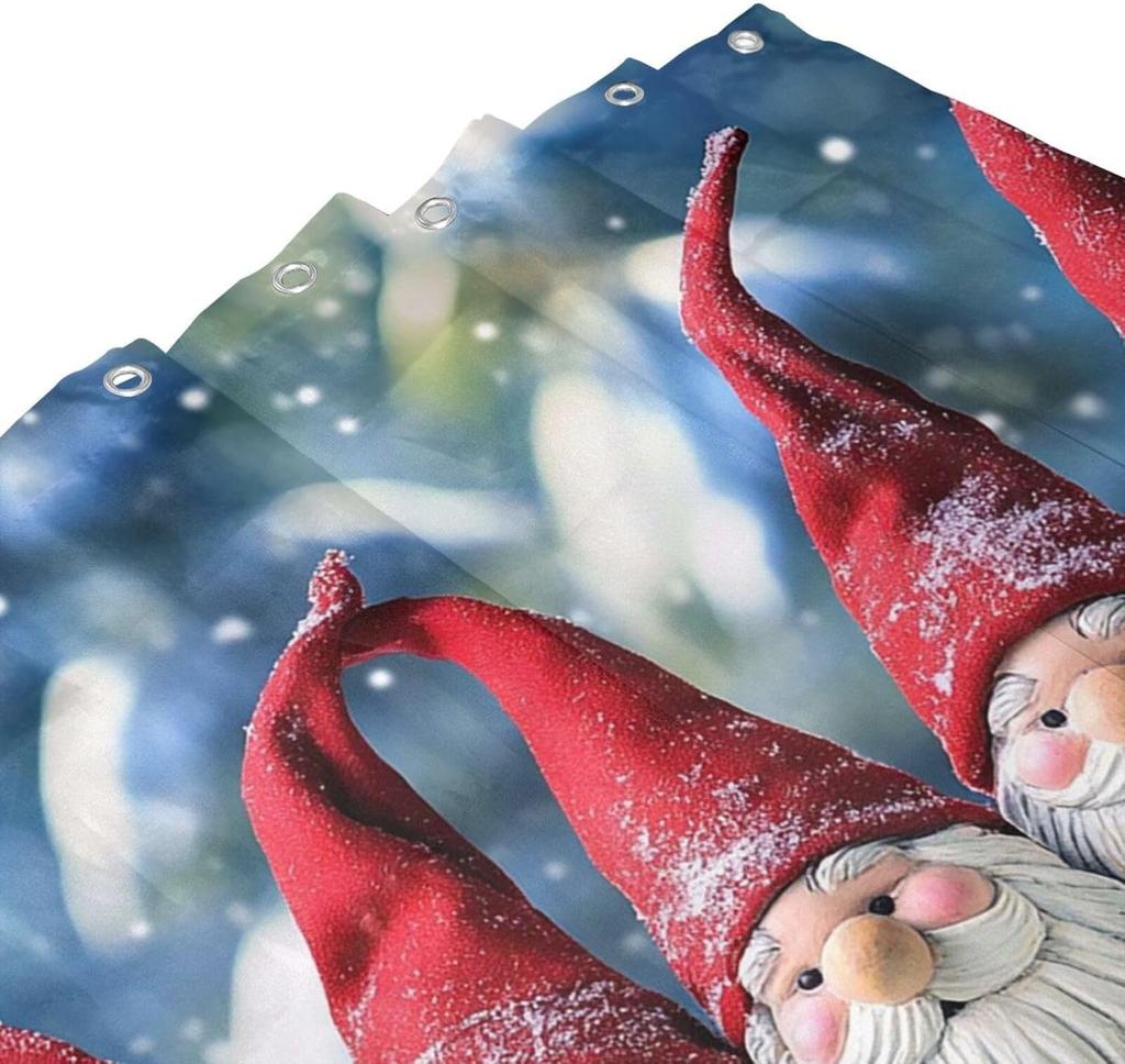 Curtain Shower Curtain Liner Bathroom Curtains Xmas Funny Gnomes Shower Curtains Waterproof Shower Liner Cloth Long Curtain