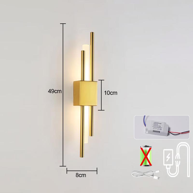 Nordic LED Wall Lamp Indoor Lighting Bedroom Bedside Living Room For Home Hotel Stairs Decoration Lamp Rechargeab LED Wall Light