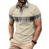 Summer New Arrival Men's Short-Sleeved Polo Shirt Printed Colour-Block Collared T-Shirt