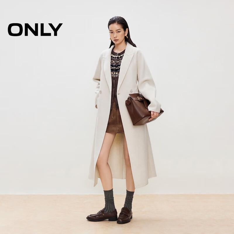 ONLY Women's Double-faced Wool Blend Lapel Coat