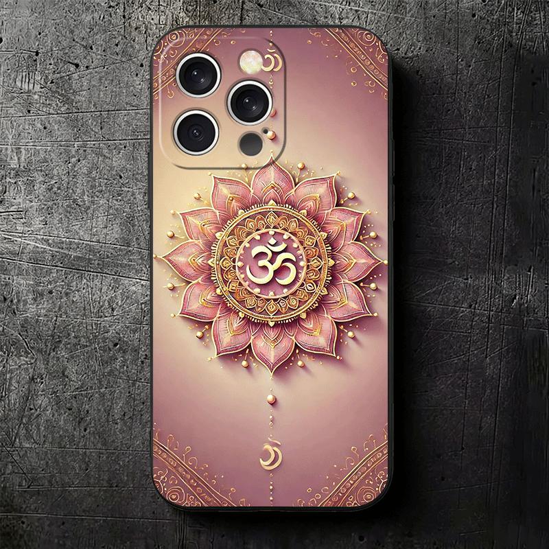 Mandala Chakra Insist Yoga Soft Phone Case for iPhone 16 16E 17 Air 15 Pro Max 14 Plus 13 Mini 11 12 7 Black Cover Back Shell