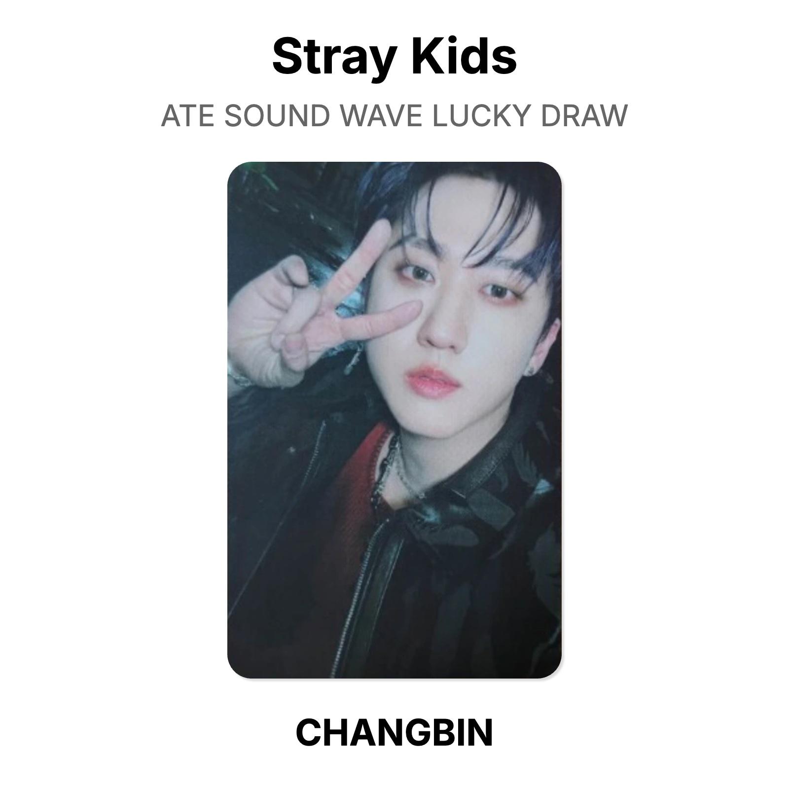 Stray Kids ATE SOUND WAVE Розыгрыш Счастливый Билет Официальная Фотокарточка CHANGBIN 02