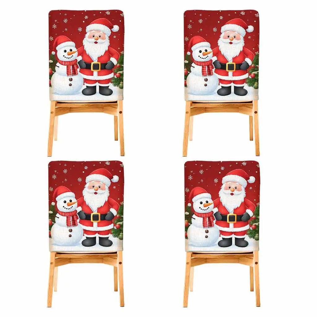 2/4/6pcs/set 45x55cm Santa Claus Snowman Chair Cover Table Decoration Dining Seat Chair Covers Dining Room Bar Party Banquate