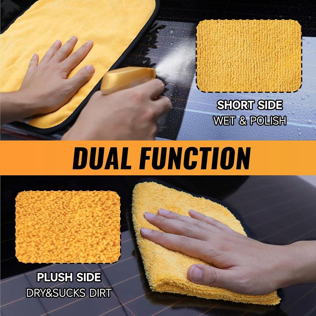 MRD'S Home Premium Microfiber Towels,16Inch*14Inch Microfiber Cleaning Cloth Car Drying Towel,Safe For Car Wash Scratch Free, Strong Water