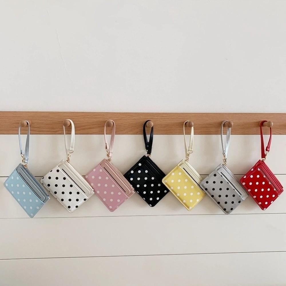 Ultra Light Polka Dot Card Holder Ultra Slim Women Mini Wallet Minimalist Coin Purse Evening Out