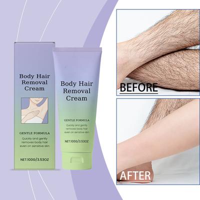 Depilační krém Jemné a účinné odstranění chloupků pro podpaží, intimní partie, pubické ochlupení, oblast bikin, 100 g