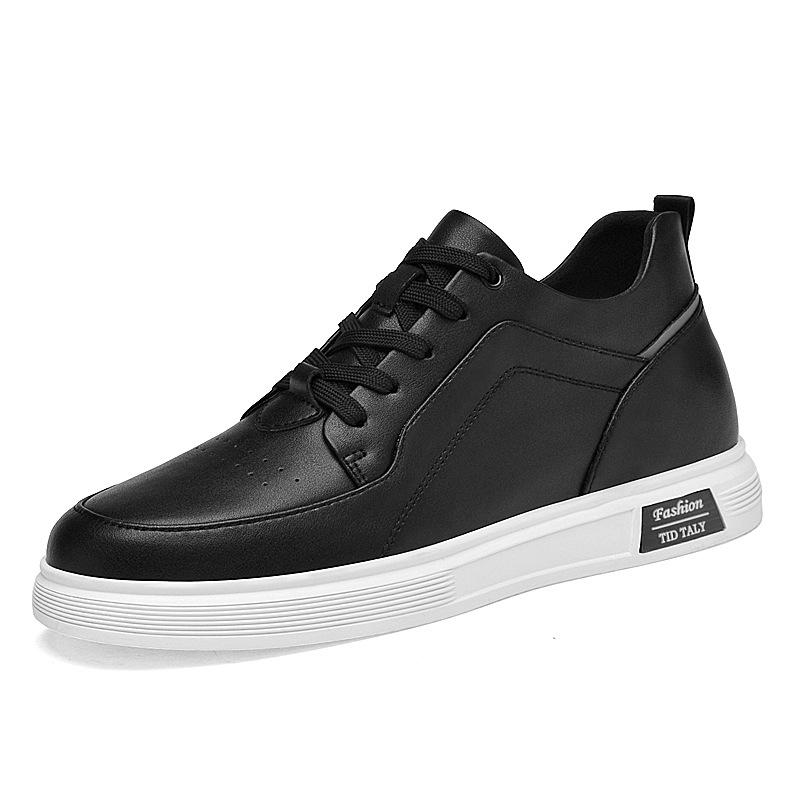 Men s 8CM Invisible Height Boost White Low-Top Casual Sneakers – Fashionable, Versatile & All-Season 43