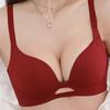 Red Seamless Bra for Small Bust Push Up Wireless Everyday Lingerie