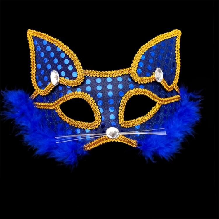 Masquerade Mask Foxes Mask Halloween Costume Mask Sequins Cats Mask Half Face Mask for Party