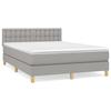 Vidaxl Letto Continentale Con Materasso, Grigio Chiaro 140X200 Cm, Tessuto
