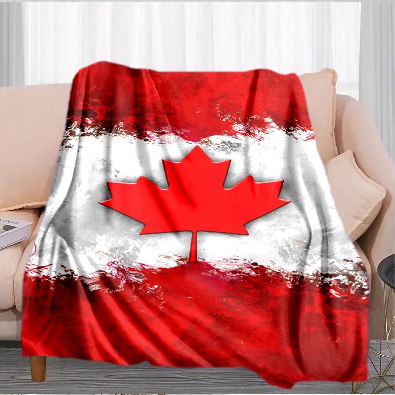 Coperta con Foglia d'Acero Rossa del Canada Adatta per Divani, Letti, Uffici e Campeggio - Regalo Perfetto per Halloween Natale