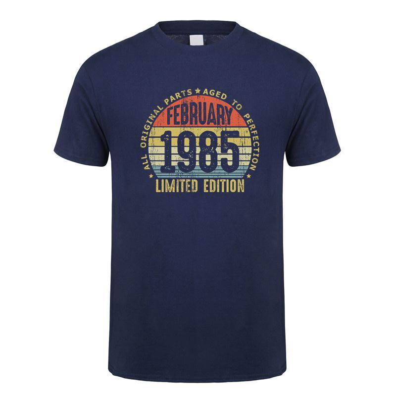 Made In January 1985 T Shirt Short Sleeve Born In March September October Every Month of 1985 Tops 40th Birthday Gift Tee OT037