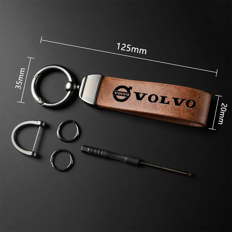Leather Car Keychain Key Chain Keying Pendant Holder Accessories For Volvo XC90 XC60 V50 S60 V70 V60 V40 S90 olestar AWD XC40 S8