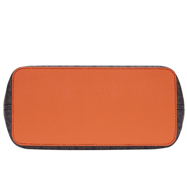 Michael Kors Mk Jet Set Monogram Color Block Tela Rivestita Pelle Borsa Tote Borsa Shopping A Spalla Crossbody Borsa a Mano Mini 35T9GTVT0B-TANGERINE