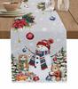 Natale Abete Argentato Foglie Fiocchi di Neve Grana Legno Lino Runner da Tavola Decorazione Cucina Runner da Tavola Forniture per Feste