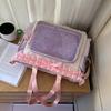New  Subculture Dopamine Transparent Display Tote Bag Aesthetic Lace Diy Badge Shoulder Bolsos Mujer Sweet Cute Ulzzang Ita Bags