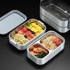 TIMDU Stainless Steel Lunch Box, Large Capacity, Two-Tier, Rice Container, Lunch Jar, Side Dish Container, Insulated, Microwaveable, Office Worker, Va