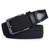 Trendy Youth Elastic Woven Canvas Belt with Pin Buckle for Golf & Military Training