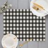 Blue/Yellow/Green White Small Plaid Placemats Linen Table Mat Fresh Style Modern Decor Kitchen Dining Room Grid Cup Pads Coaster